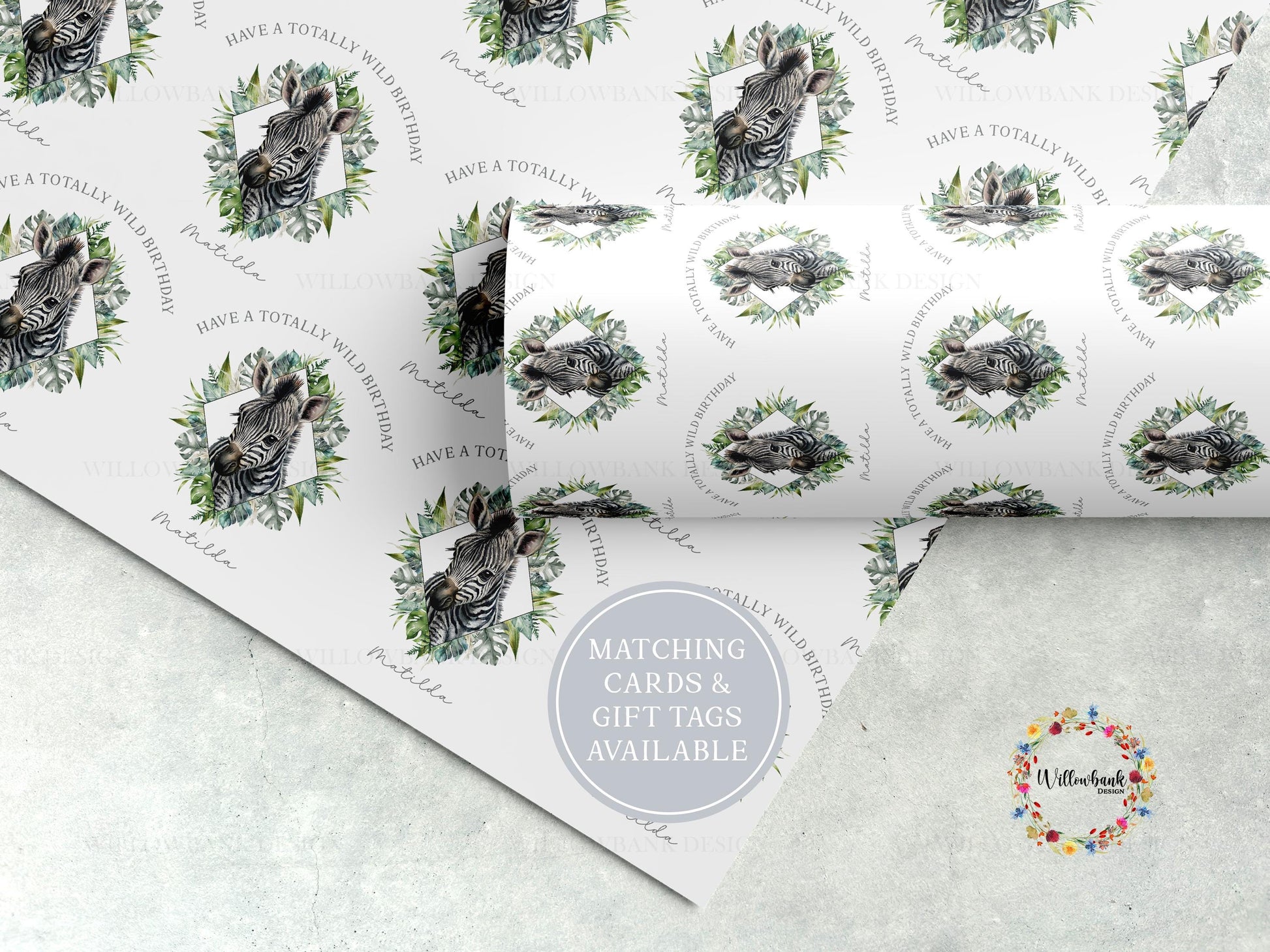 Personalised Safari Animal Wrapping Paper