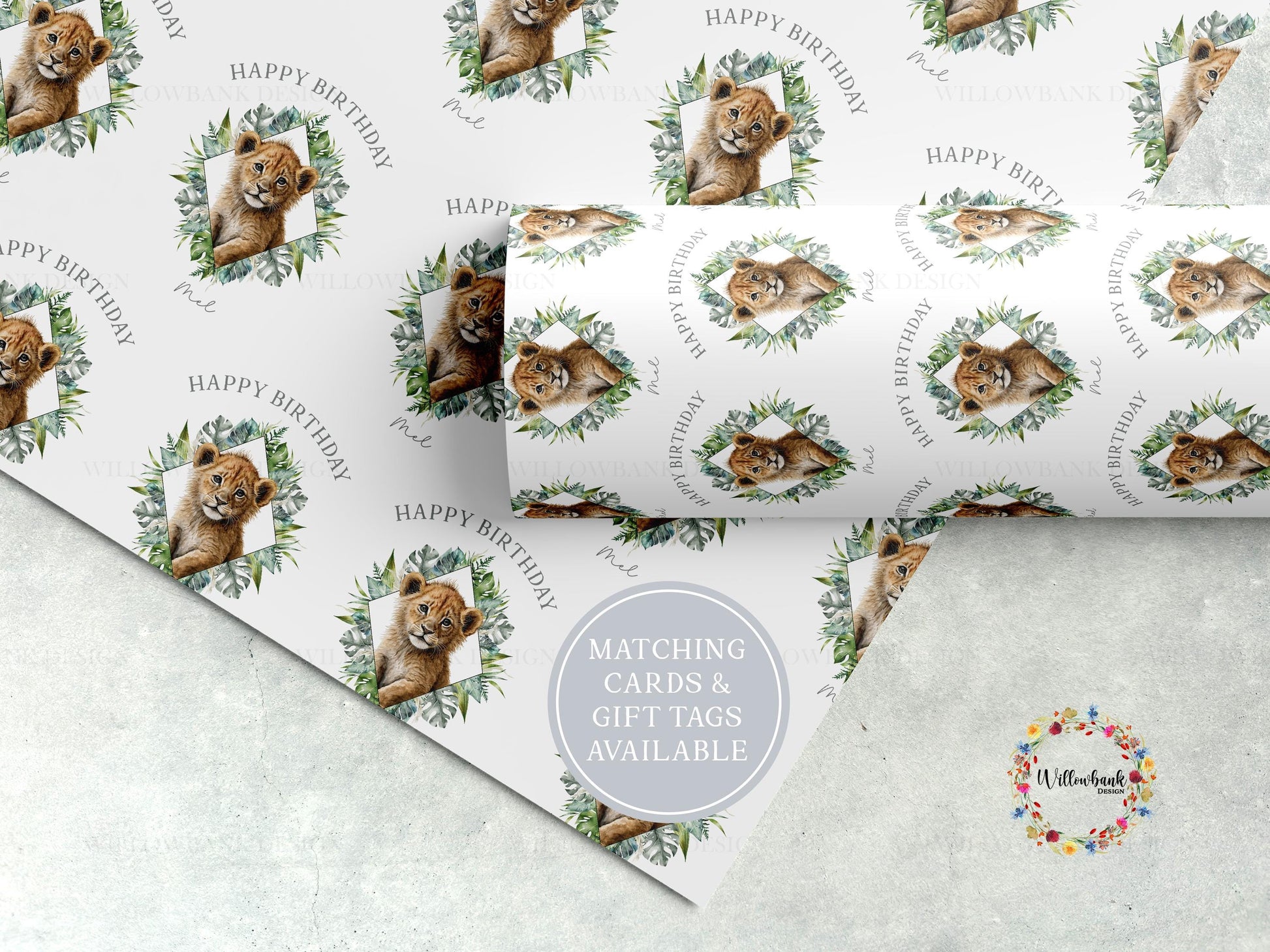 Personalised Safari Animal Wrapping Paper