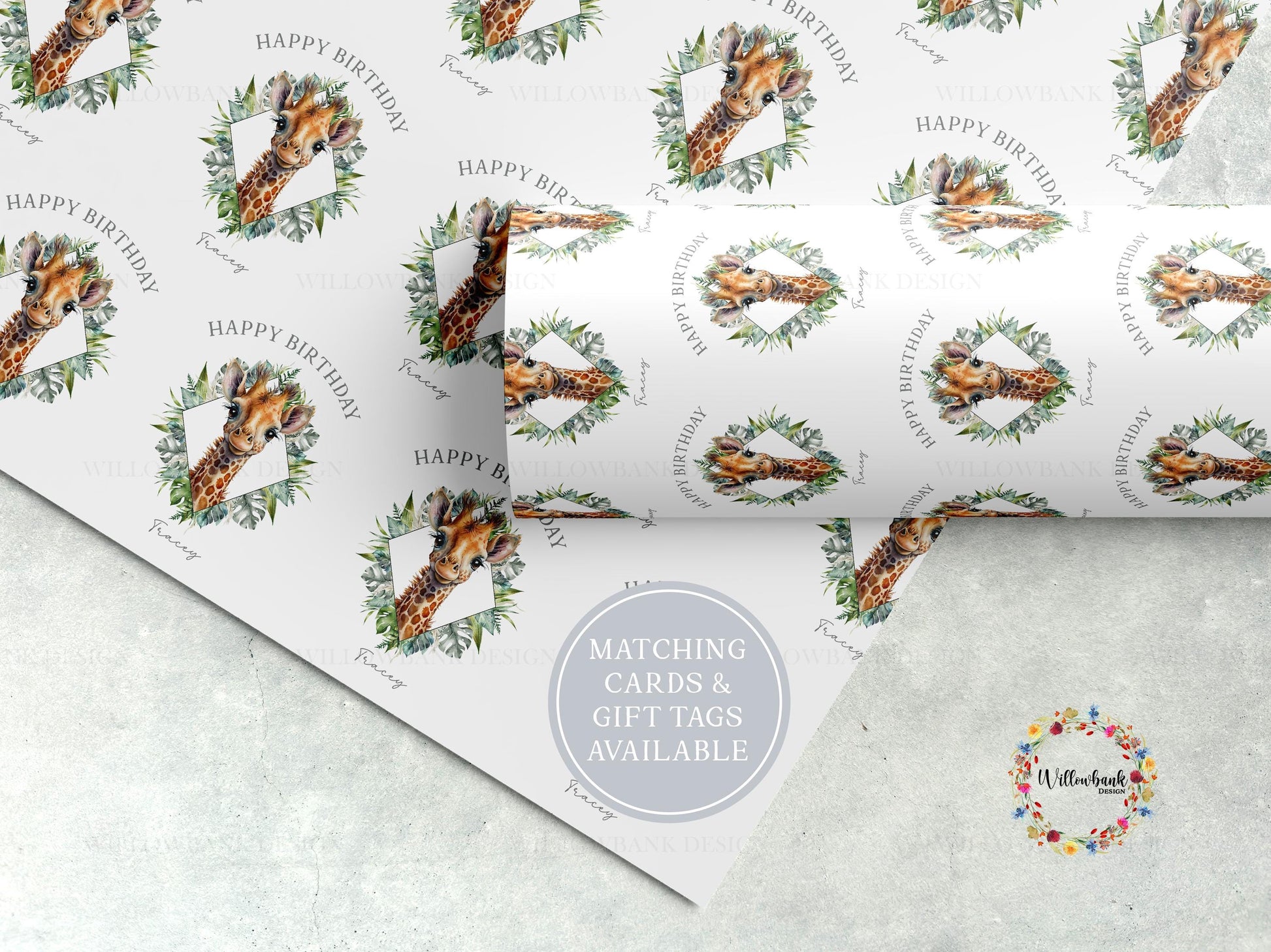 Personalised Safari Animal Wrapping Paper