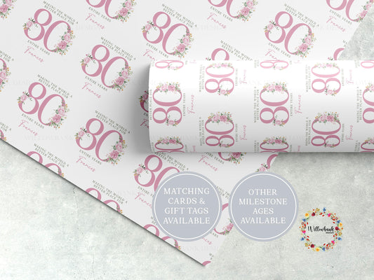 30th 40th 50th Milestone Wrapping Paper l Personalised Custom Gift Wrap