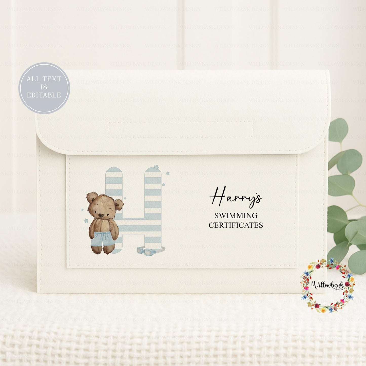 Personalised Swimming Award Certificate Holder l Swimming Lesson Awards And Badge Holder