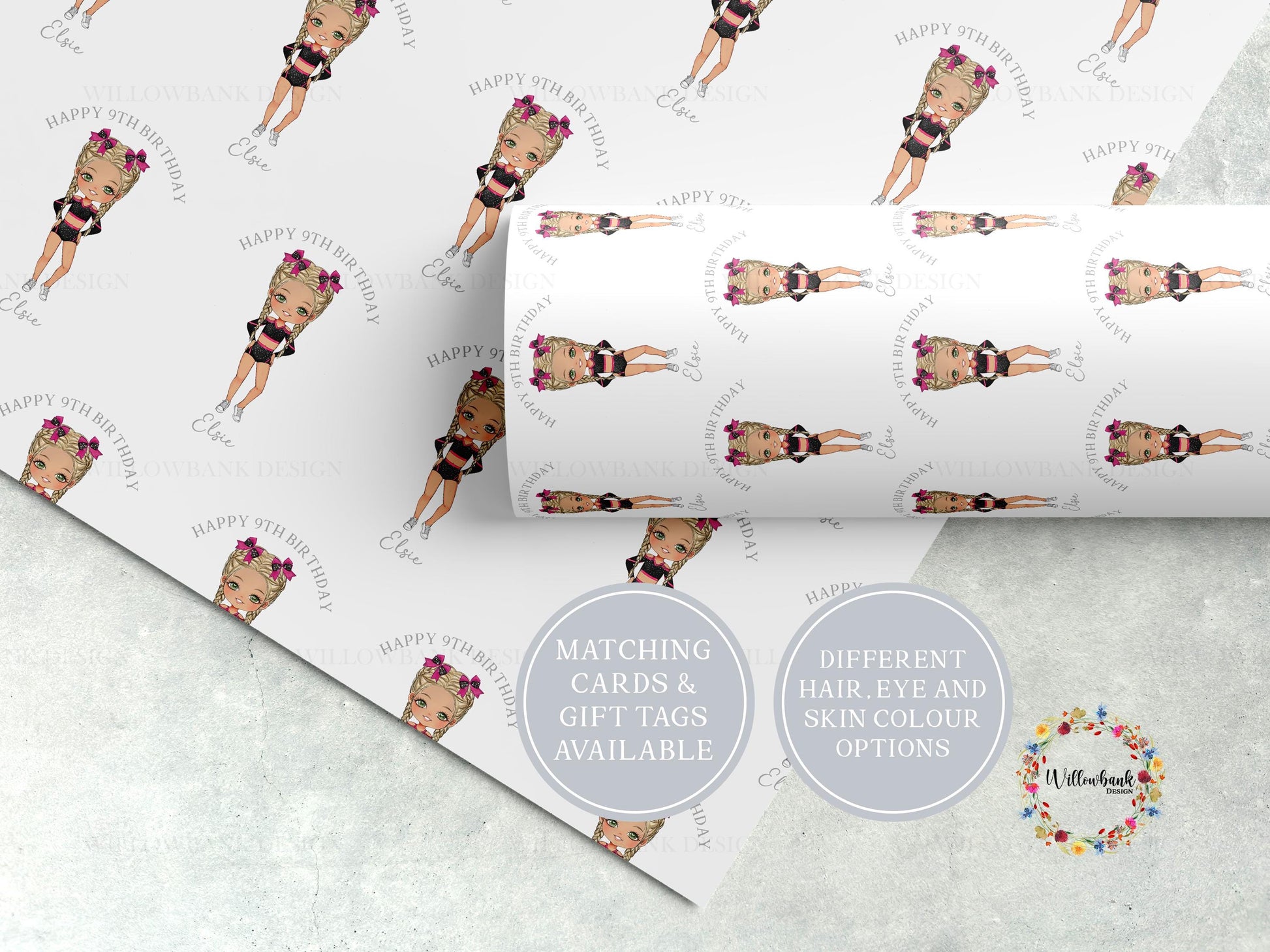 Cheerleader Wrapping Paper l Personalised Custom Gift Wrap