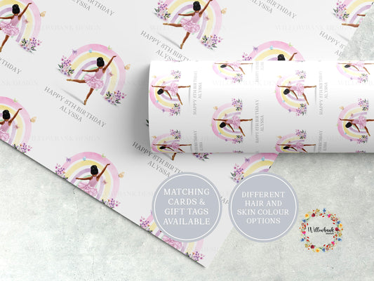 Ballerina Theme Wrapping Paper l Personalised Custom Gift Wrap