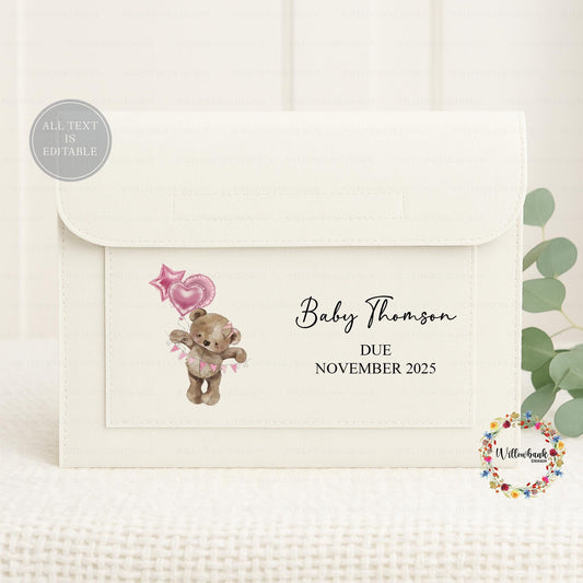 Personalised Baby Maternity Notes Folder l Pregnancy Documents Holder l New Mum Gift