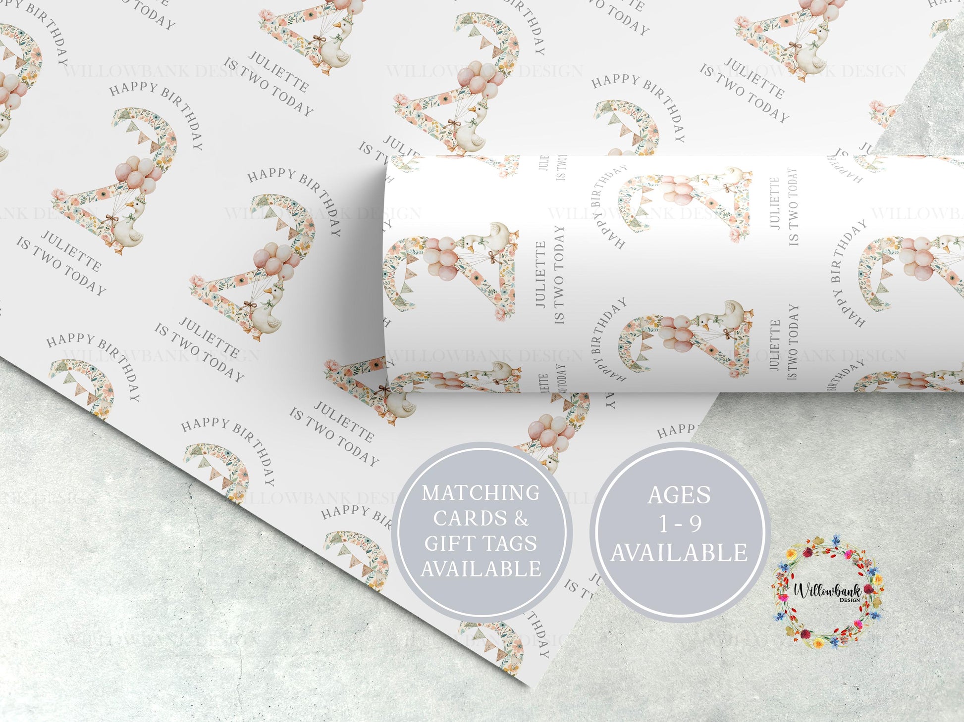 Mother Goose Birthday Wrapping Paper l Custom Gift Wrap