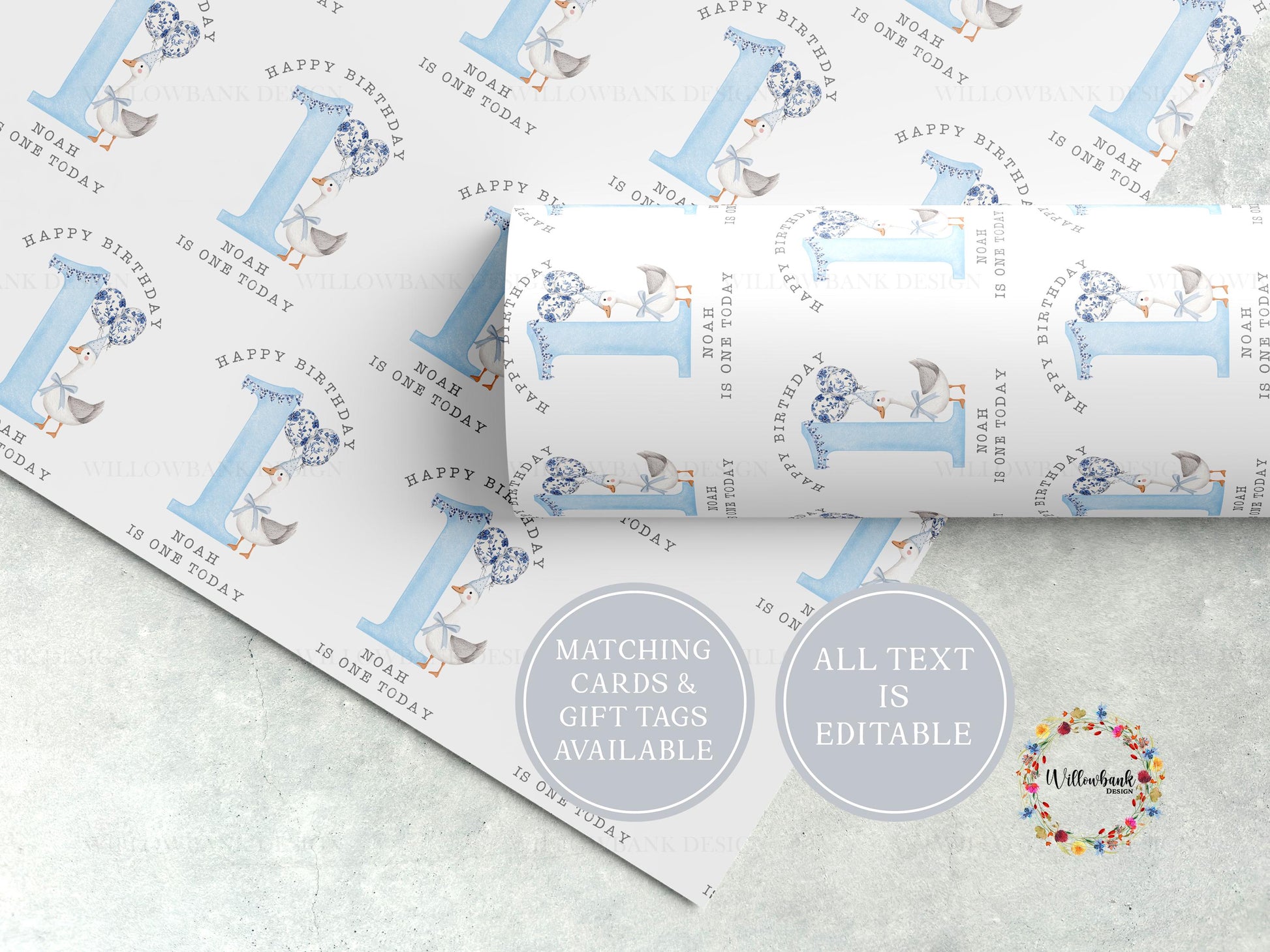 Mother Goose Birthday Wrapping Paper l Custom Gift Wrap