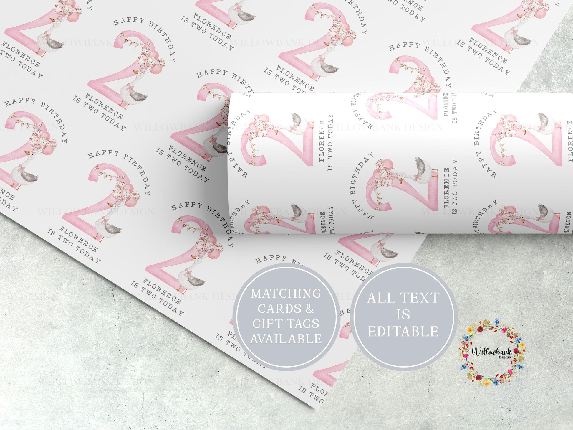 Mother Goose Birthday Wrapping Paper l Custom Gift Wrap