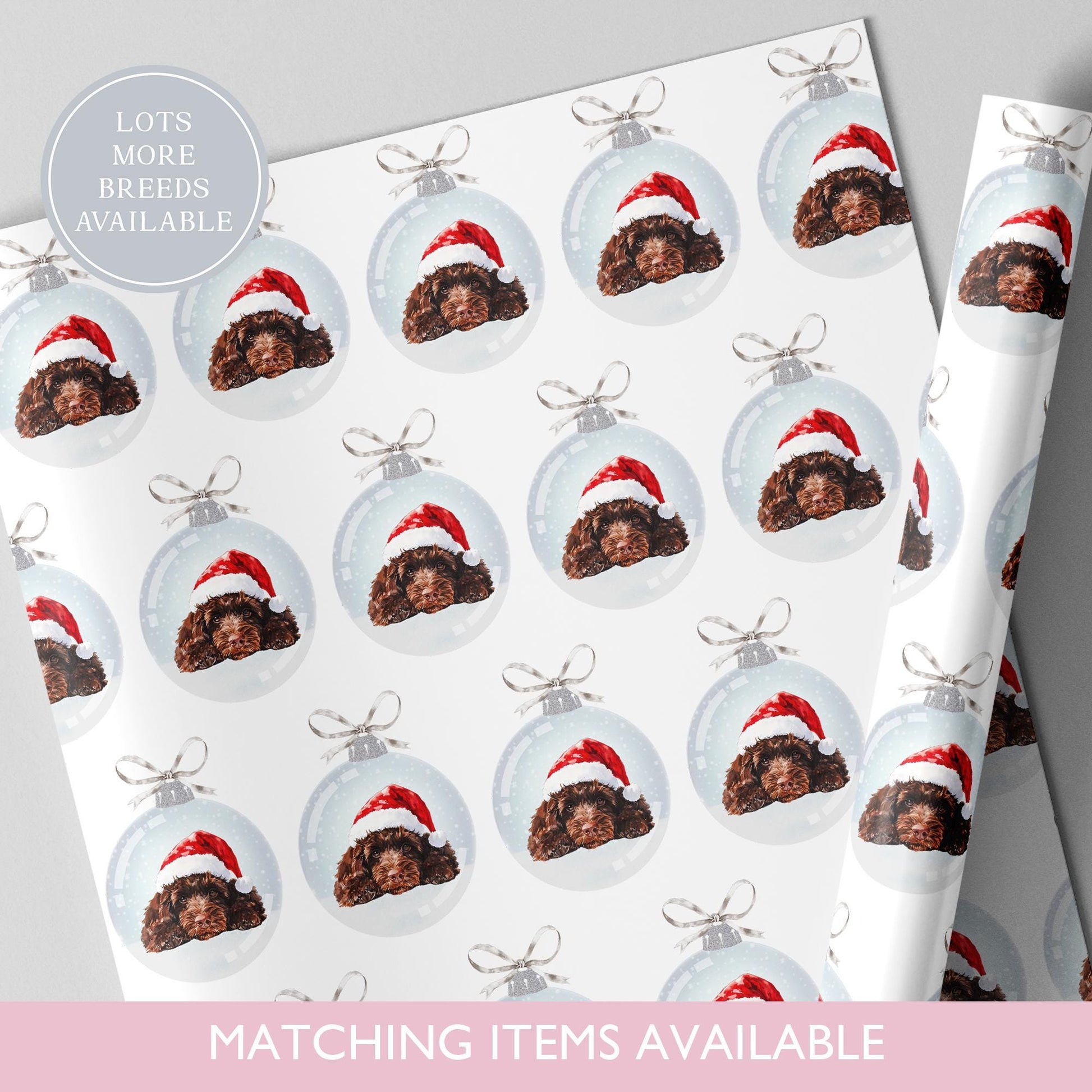 Cockapoo Christmas Bauble Wrapping Paper l Gift Wrap l Dog Xmas Paper l Christmas Pup l Dog Lover l Dog Mama l Fur Baby l Custom