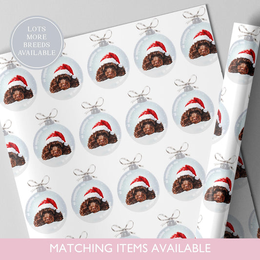 Cockapoo Christmas Bauble Wrapping Paper l Gift Wrap l Dog Xmas Paper l Christmas Pup l Dog Lover l Dog Mama l Fur Baby l Custom