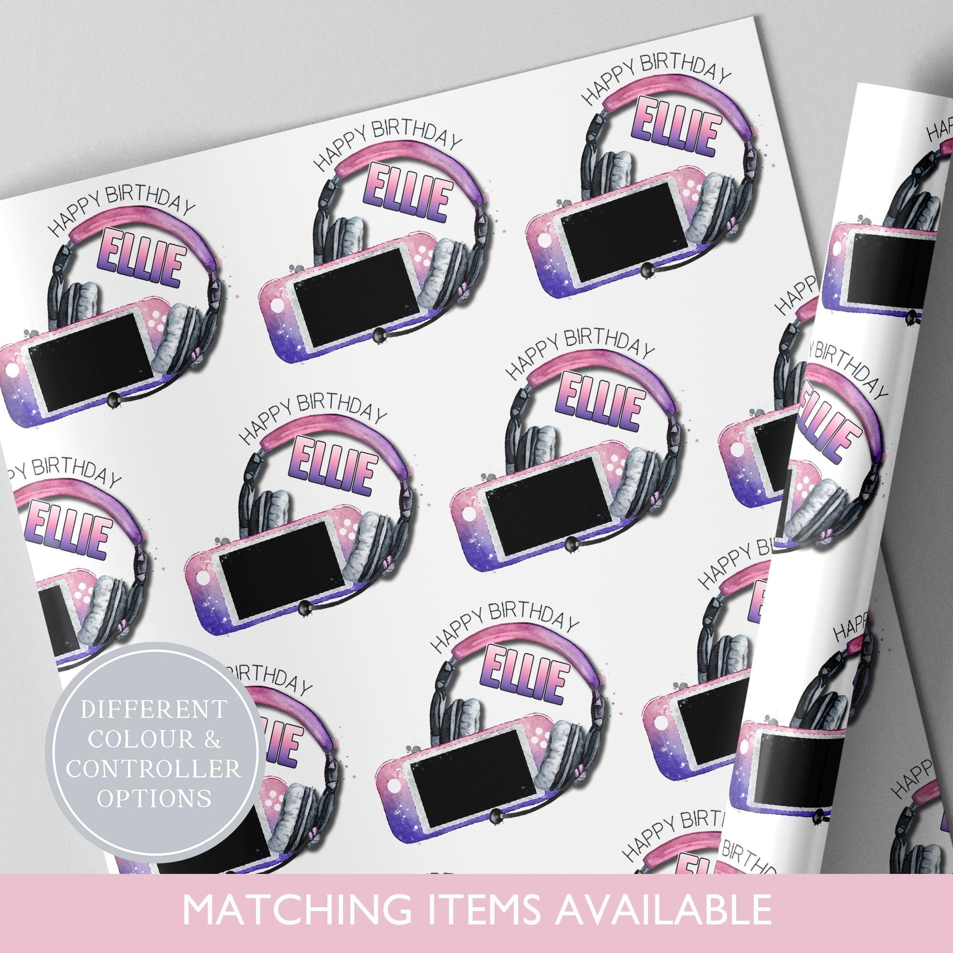 Personalised Gamer Wrapping Paper l Custom Gift Wrap l Children's Birthday Theme l Kids Birthday l Gaming Theme