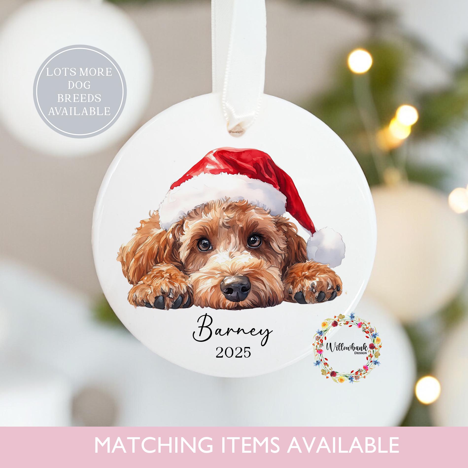 Personalised Cockapoo Dog Christmas Tree Decoration l Dog Lover l Santa Dogs l Hanging Decoration l Hanging Ornament