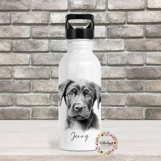 Black Labrador Water Bottle