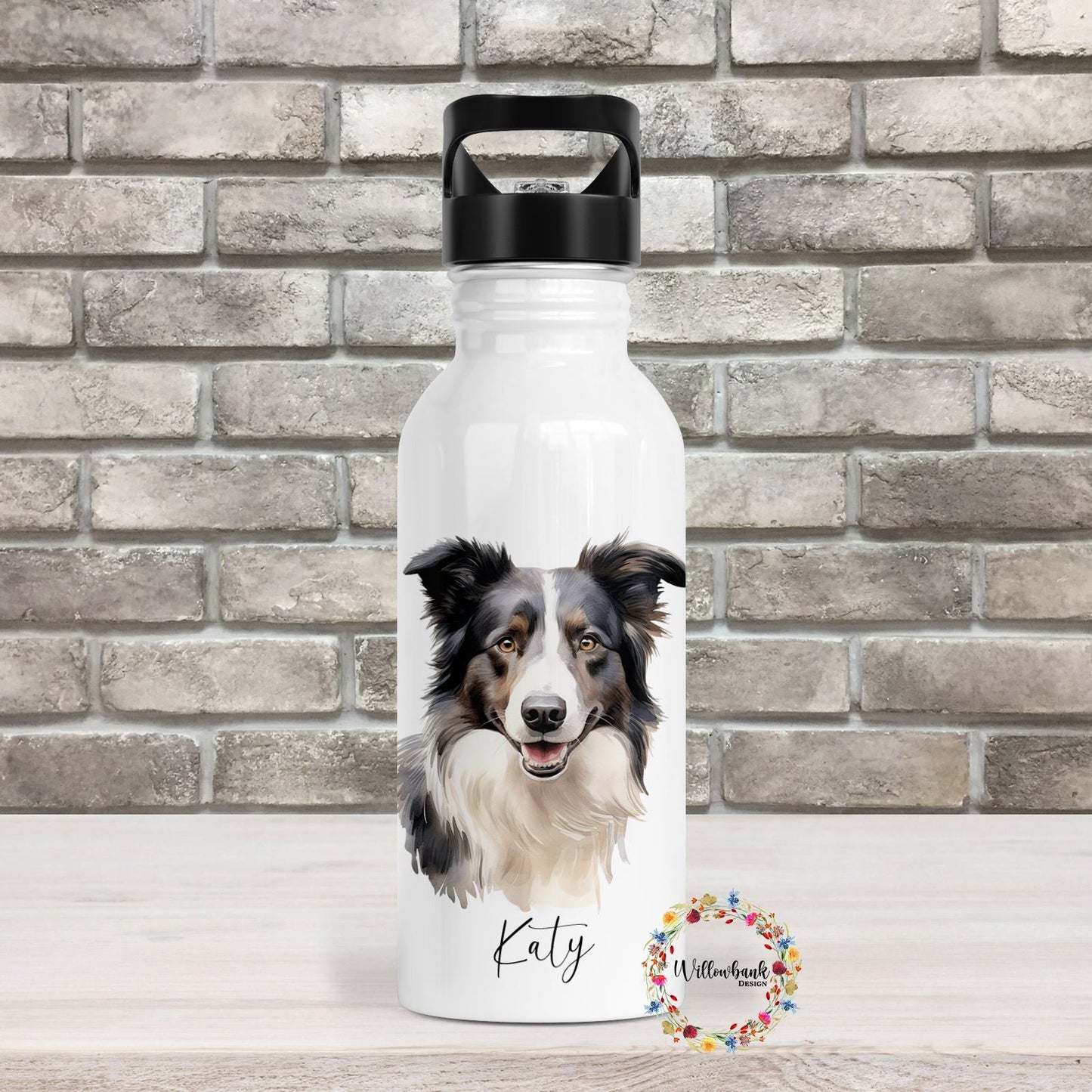 Border Collie Water Bottle