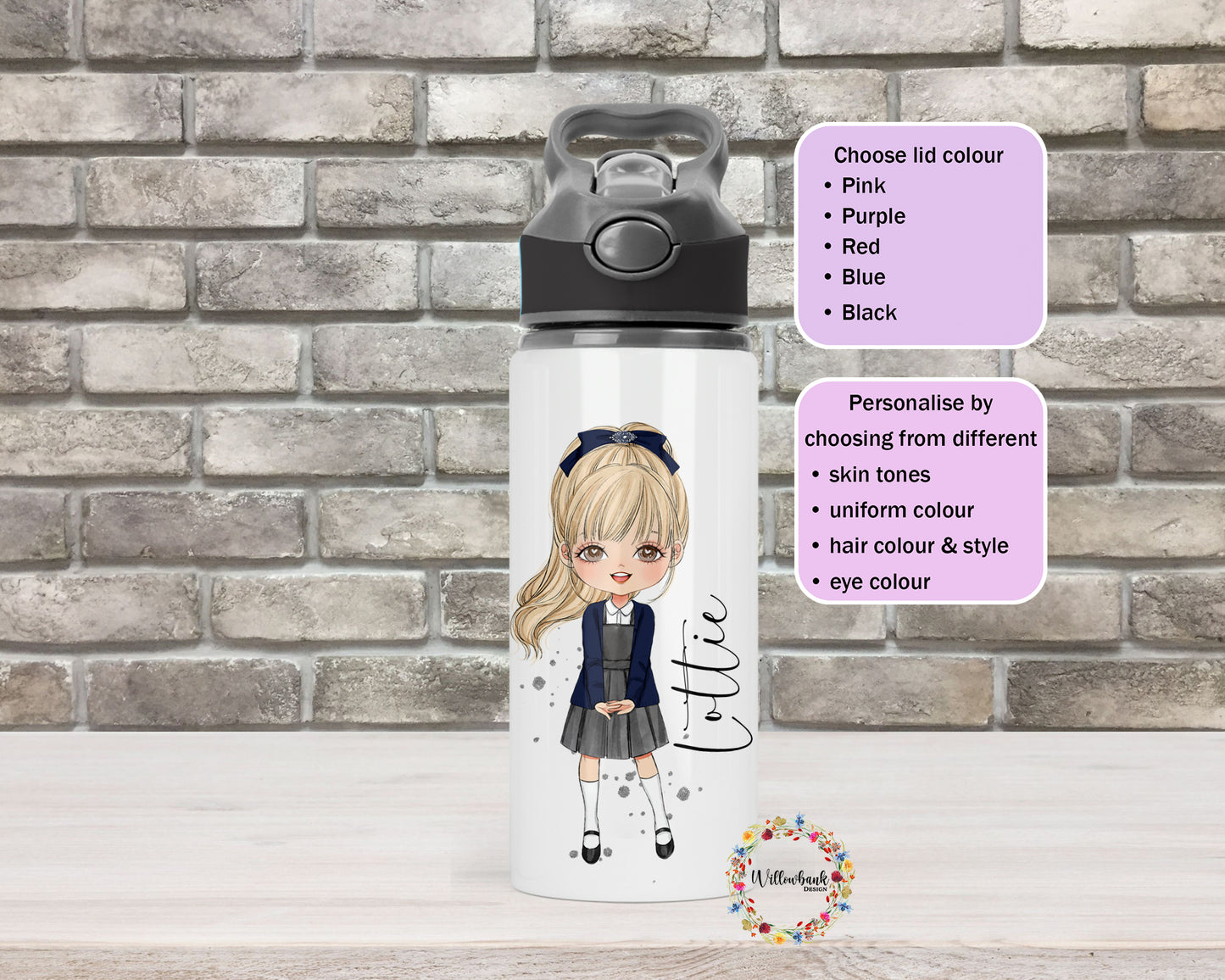 Personalised School Uniform Water Bottle