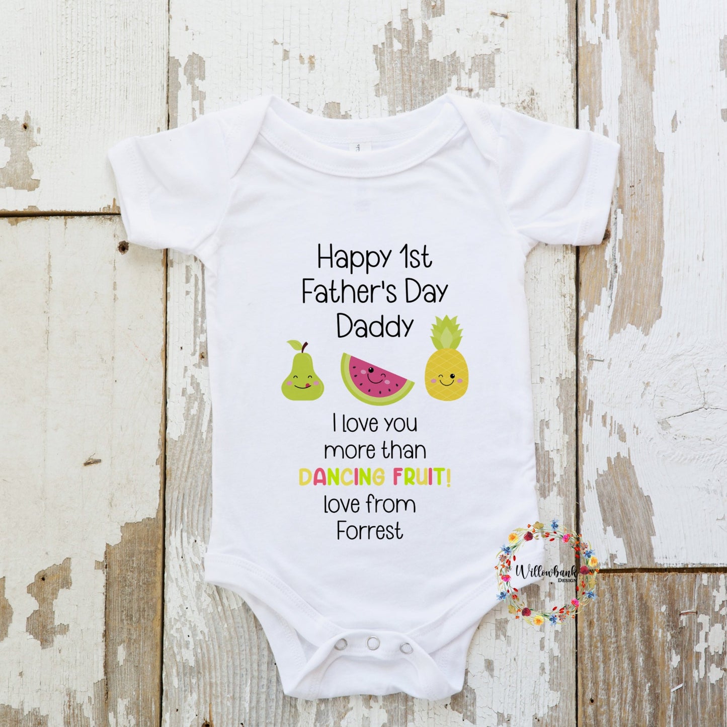 Father's Day Dancing Fruit Baby Vest