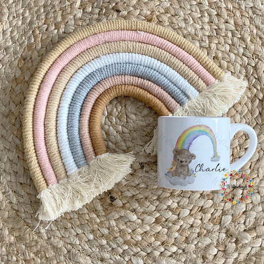 Teddy Bear Rainbow Personalised Kids 6oz Mug