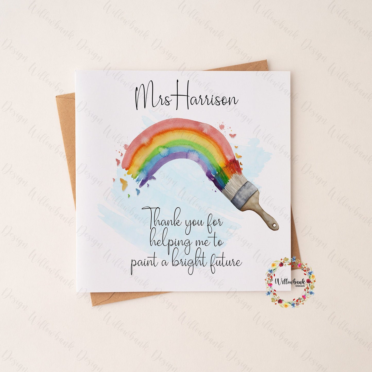 Personalised Thank You For Helping Me To Paint A Bright Future l Teacher Card l Teaching Assistant l Nursery l Pre School l Childminder