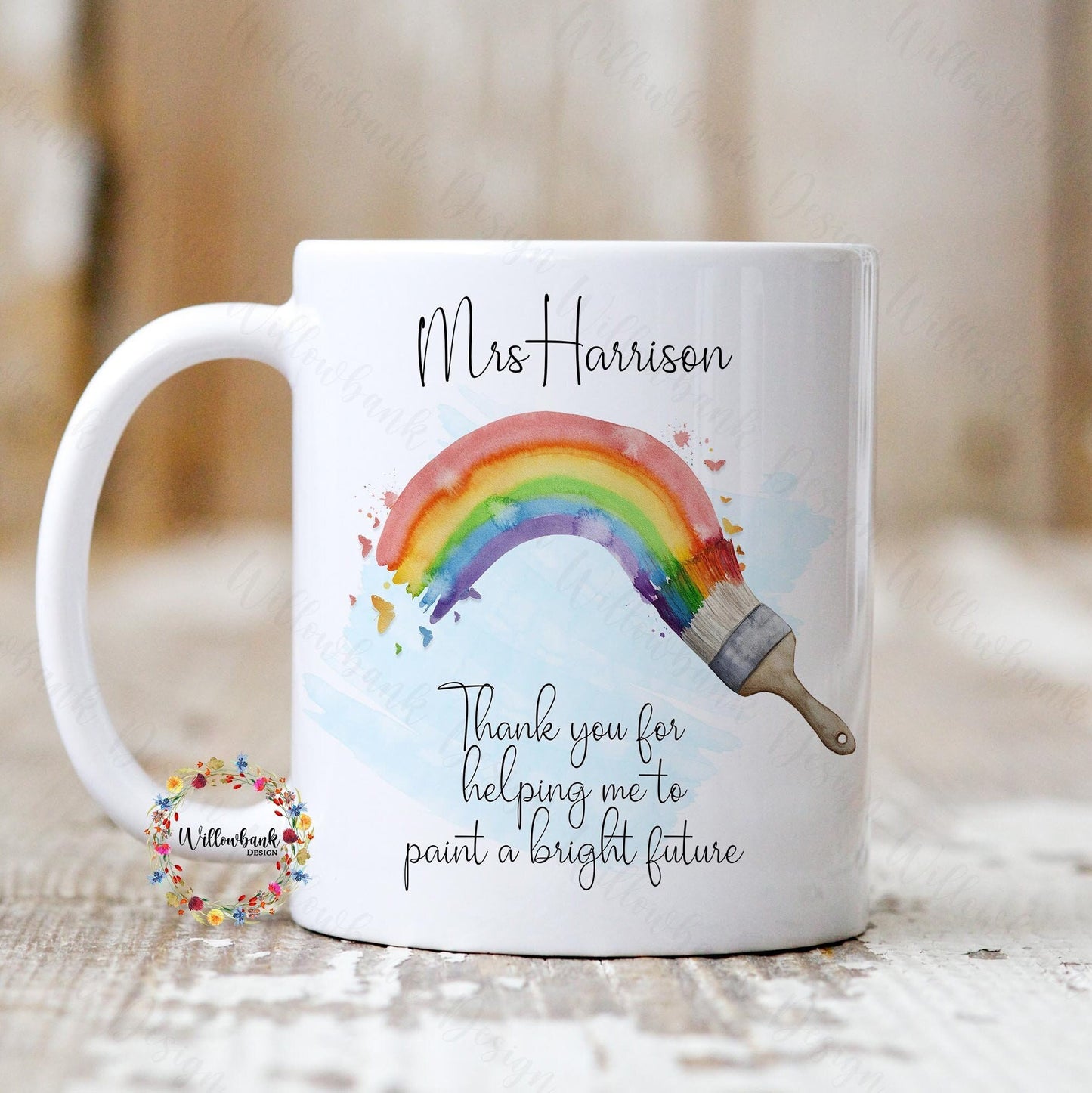 Personalised Thank You Rainbow 11oz Mug l Teacher Gift l Tutor Gift l School Gift l End Of Year l Leavers