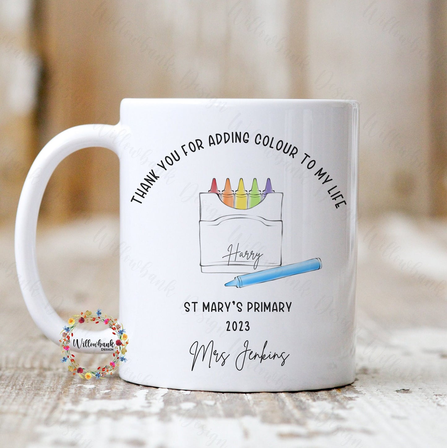 Thank You For Adding Colour To My Life 11oz Mug l Teacher Gift l Nursery l Childminder l End Of Year l School Leaver l Teaching Assistant