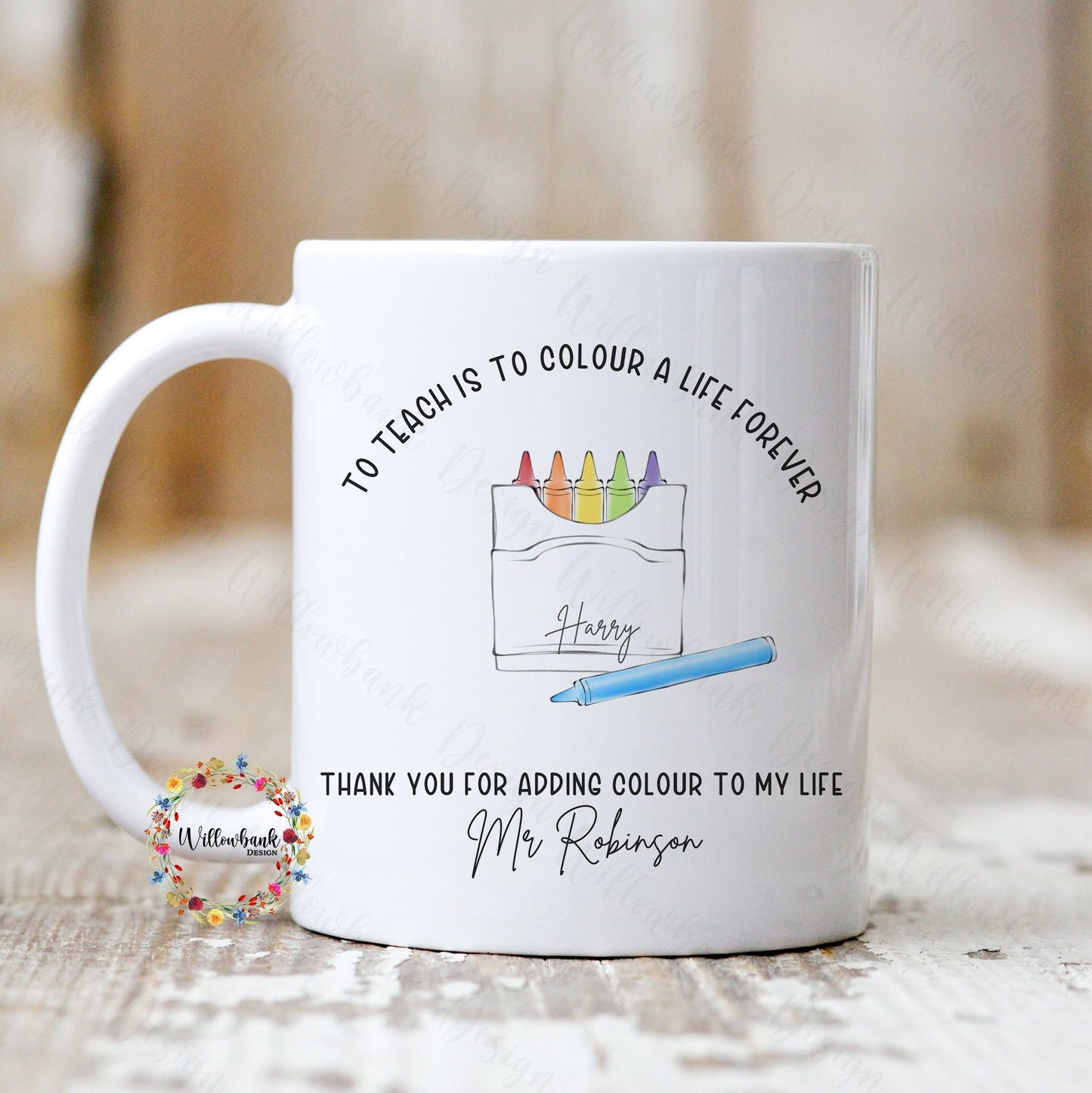 To Teach Is To Colour A Life 11oz Mug l Teacher Gift l Nursery l Childminder l End Of Year l School Leaver l Teaching Assistant