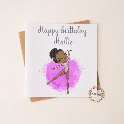 Personalised Gymnastics Birthday Card