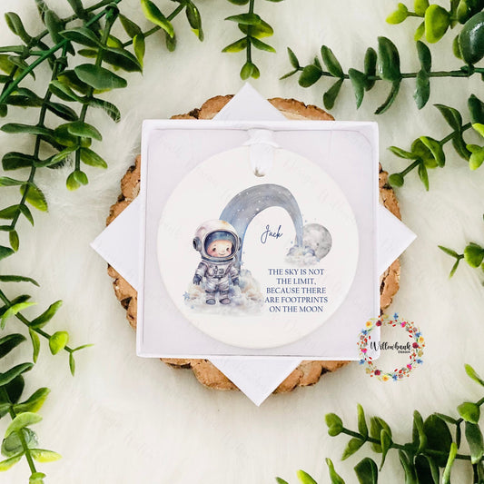 Personalised Astronaut Positive Affirmation Acrylic Hanging Decoration