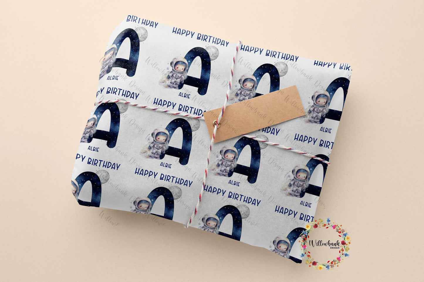 Personalised Astronaut Gift Wrap l Personalised Wrapping Paper l Outer Space Birthday Paper