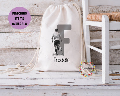 Personalised Football Drawstring Bag