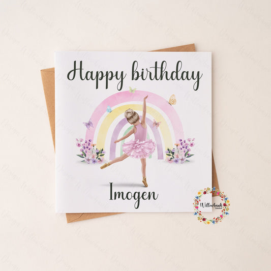 Personalised Ballerina Birthday Card