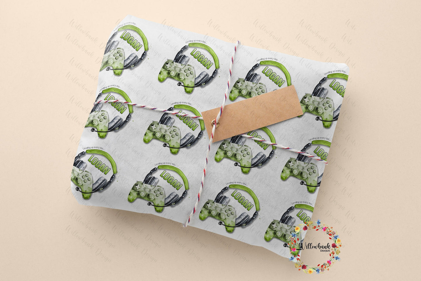 Personalised Gamer Gift Wrap l Personalised Wrapping Paper l Gaming Birthday Paper