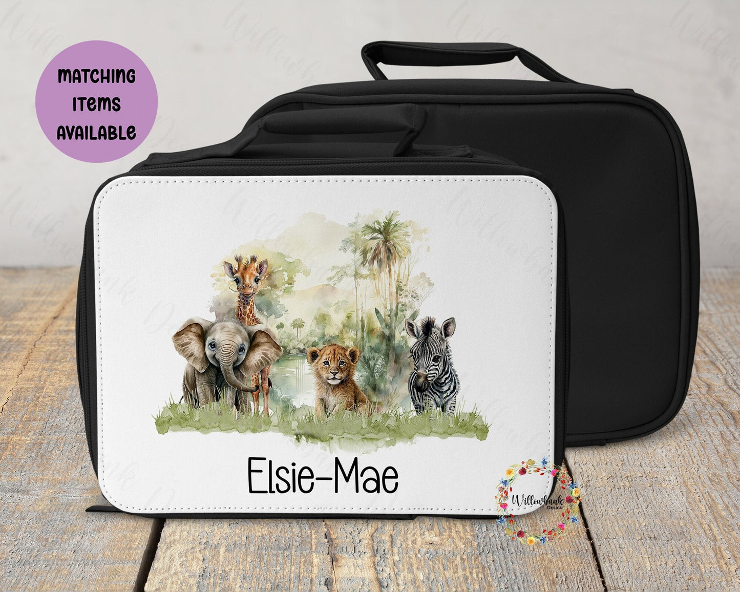 Personalised Safari Animal Lunch Bag Cooler l School Lunch Box l Animal Lover l Back To School Essentials l Wildlife Fan