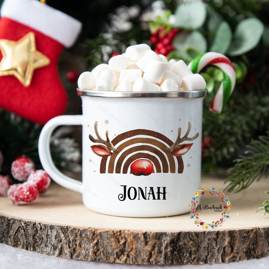 Personalised Christmas Reindeer Rainbow Ename