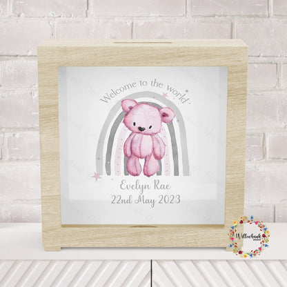 Personalised Welcome To The World Money Box