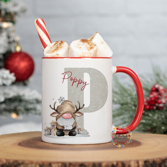Personalised Christmas Reindeer Gonk 11oz Mug