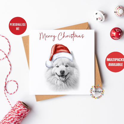 Multipack Personalised Samoyed Christmas Card