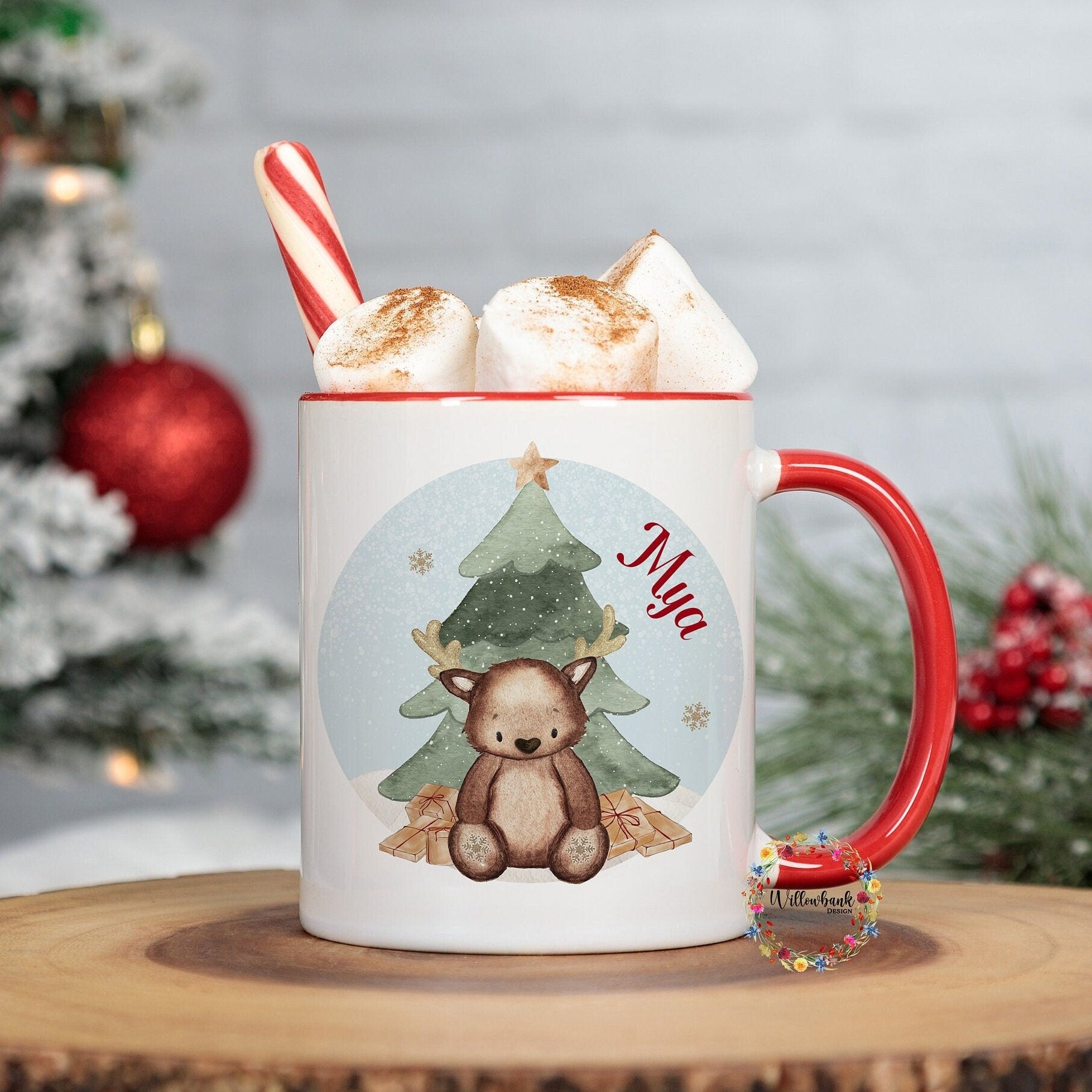 Personalised Christmas Reindeer 11oz Mug