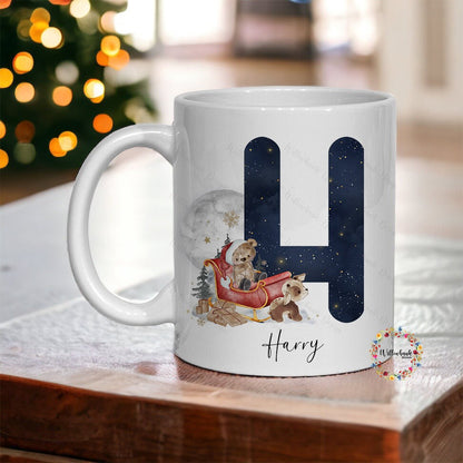 Personalised Christmas Santa Claus Sleigh 11oz Mug