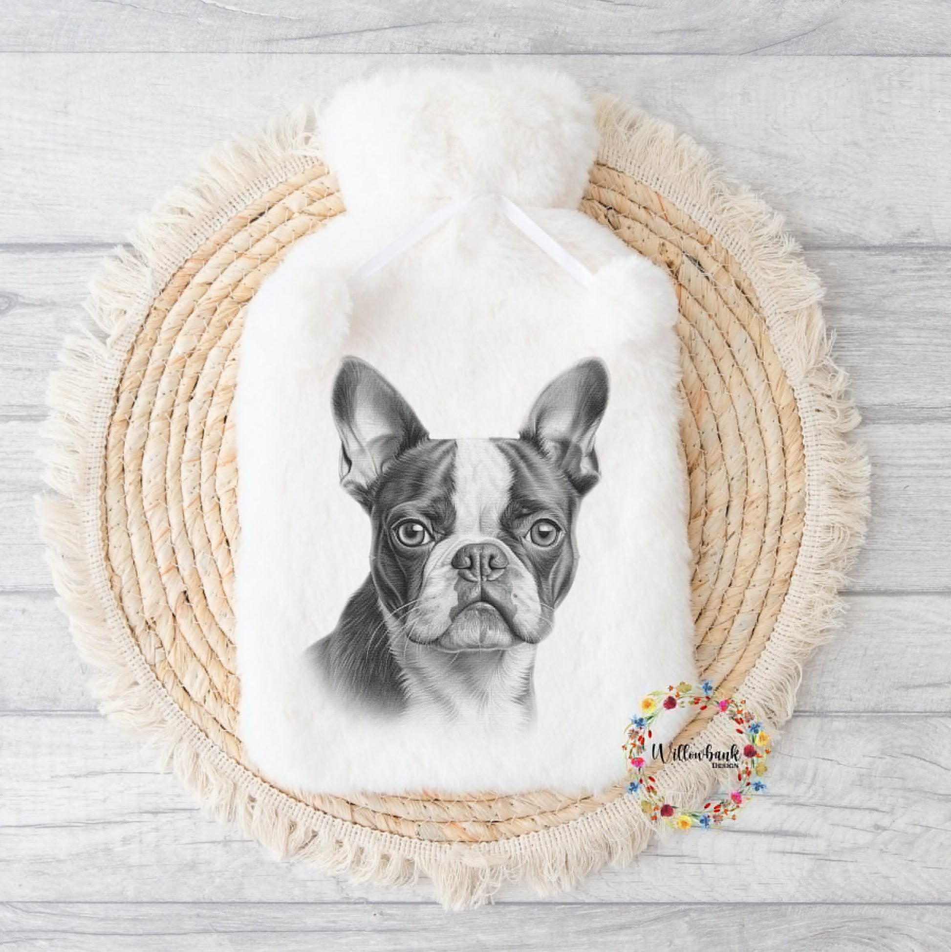 Personalised Boston Terrier Hot Water Bottle l Christmas Gift Idea l Stocking Filler l Dog Lover Gift l Puppy Present l Dog Mama