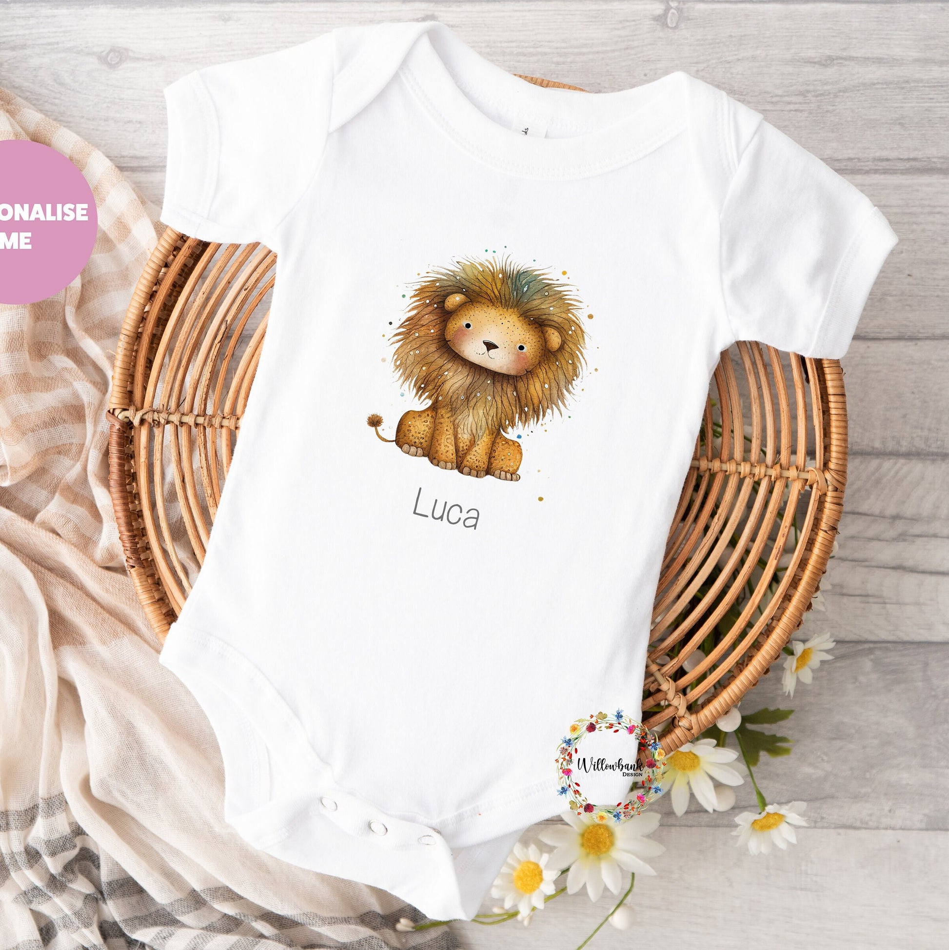 Giraffe Baby Vest l Onesie l Romper Bodysuit l Vest l New Baby Gift l Unisex l Safari l Jungle Animal l Lion l Zebra l Elephant