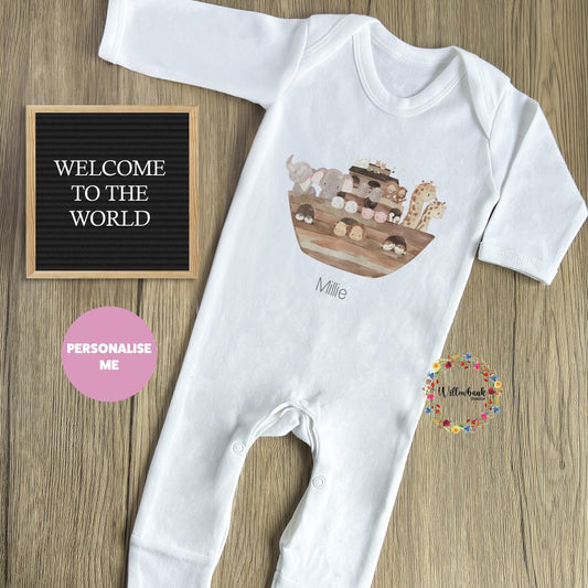 Noah's Ark Baby Grow l Onesie l Romper Bodysuit l Vest l New Baby Gift l Unisex l Animals