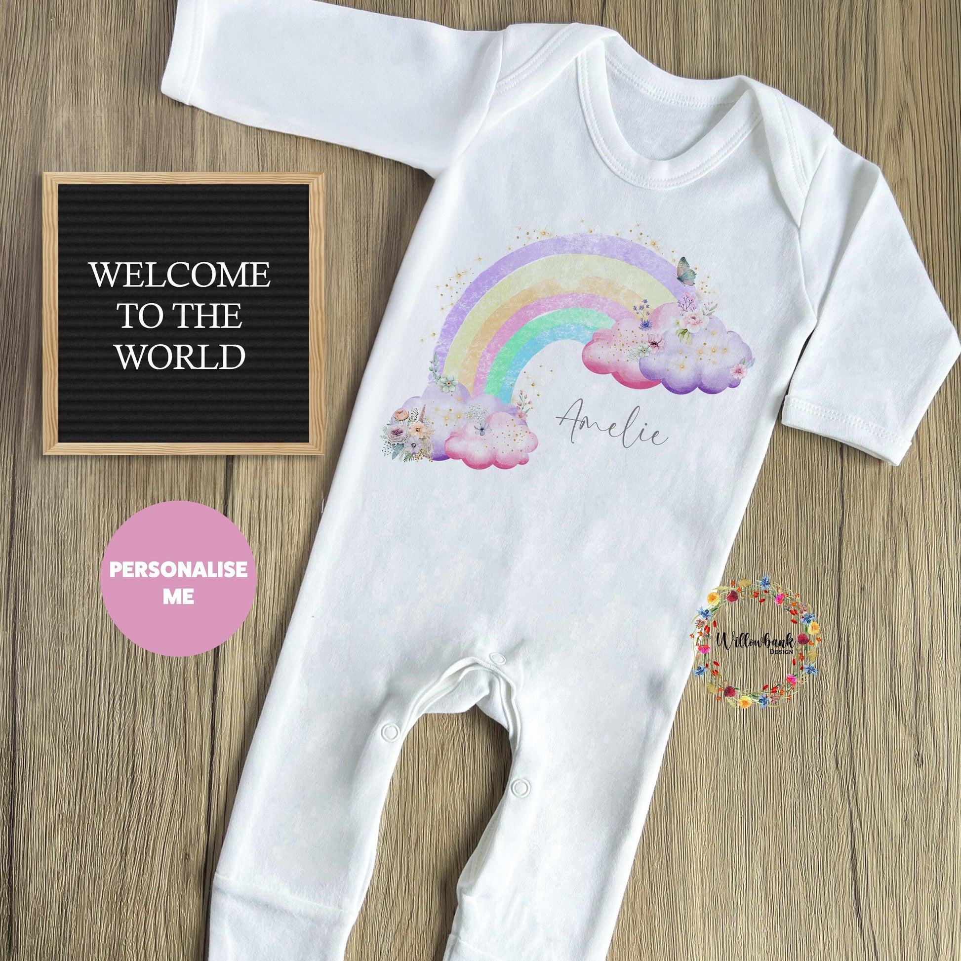 New Baby Rainbow Baby Grow l Onesie l Romper Bodysuit l Vest l New Baby Gift l Baby Shower l Unisex l Rainbow