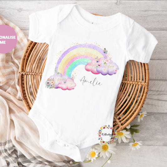 New Baby Rainbow Baby Vest l Onesie l Romper Bodysuit l Vest l New Baby Gift l Baby Shower l Unisex l Rainbow