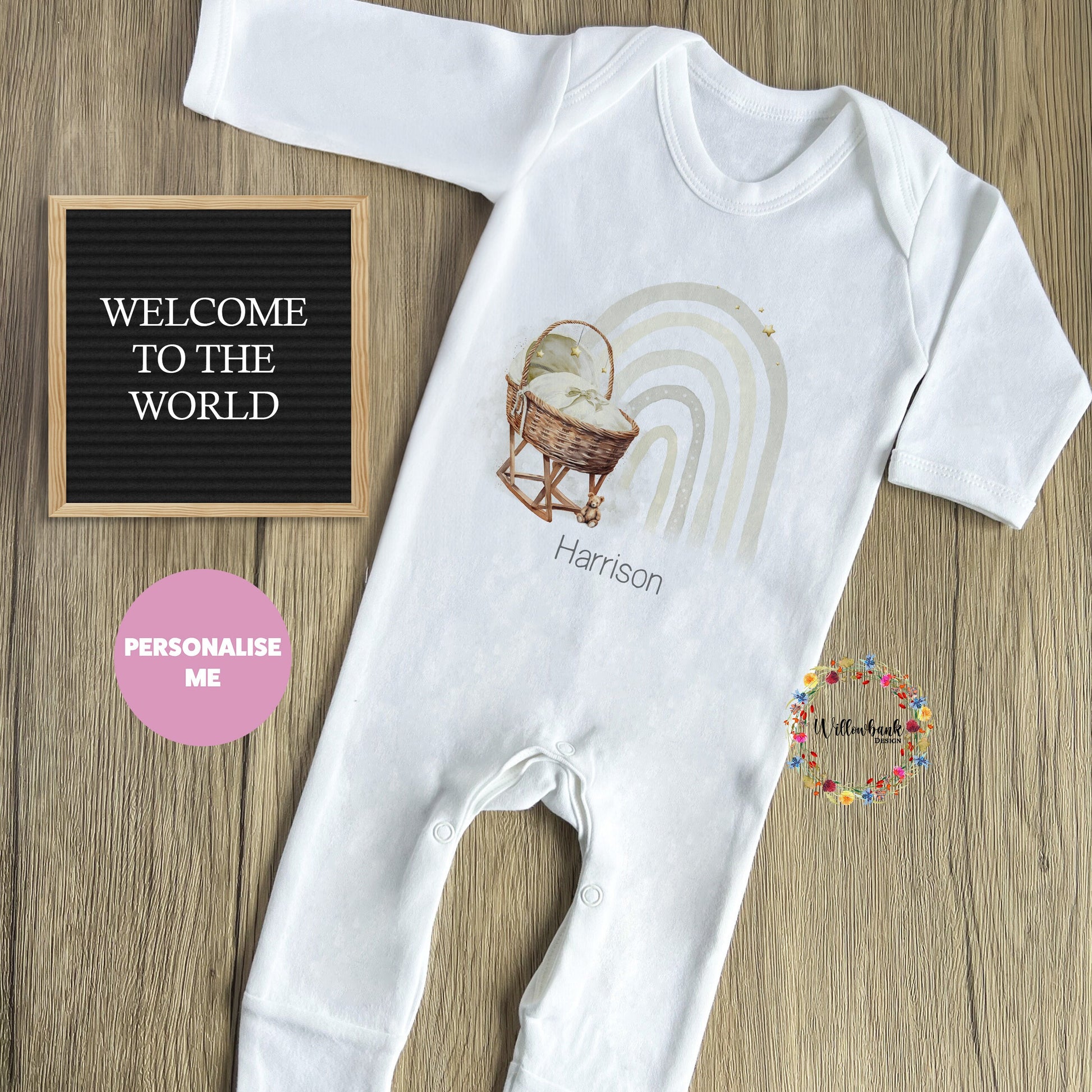 New Baby Onesie l Romper Bodysuit l Vest l New Baby Gift l Unisex l Moses Basket l Nursery l Neutral