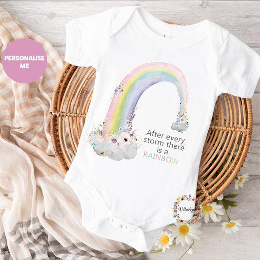 After Every Storm There Is A Rainbow Baby Onesie l Romper Bodysuit l Vest l New Baby Gift l Baby Shower l Unisex l Rainbow Baby