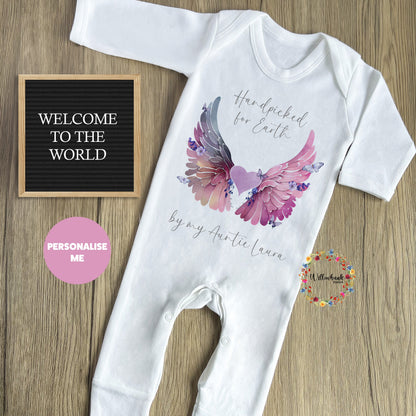 Handpicked For Earth Baby Grow l Onesie l Romper Bodysuit l Vest l New Baby Gift l Memorial l Unisex l Rainbow