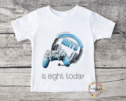 Personalised Happy Birthday Gamer Tshirt
