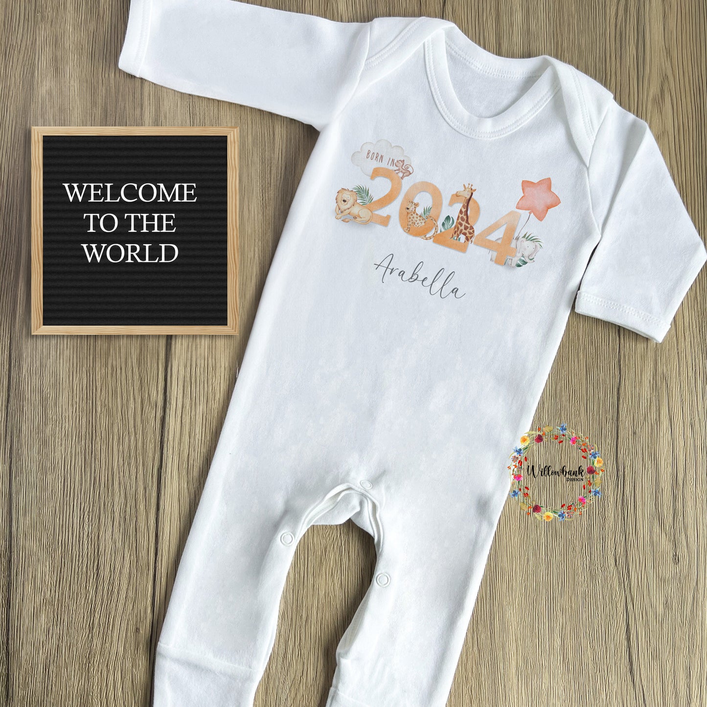 Born In 2024 Onesie l Romper Bodysuit l Vest l New Baby Gift l Baby Shower l Unisex l Welcome To The World