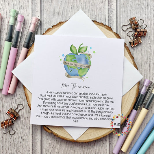 Personalised Best Teacher In The World Card