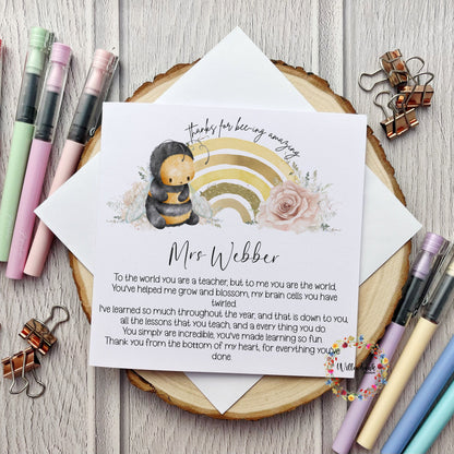 Personalised Best Teacher In The World Card