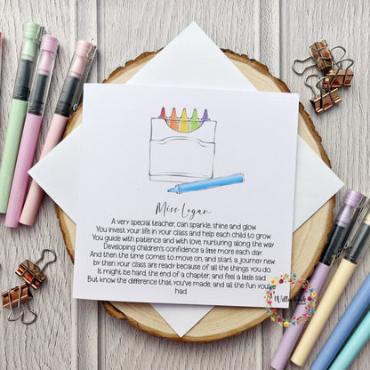 Personalised Best Teacher In The World Card